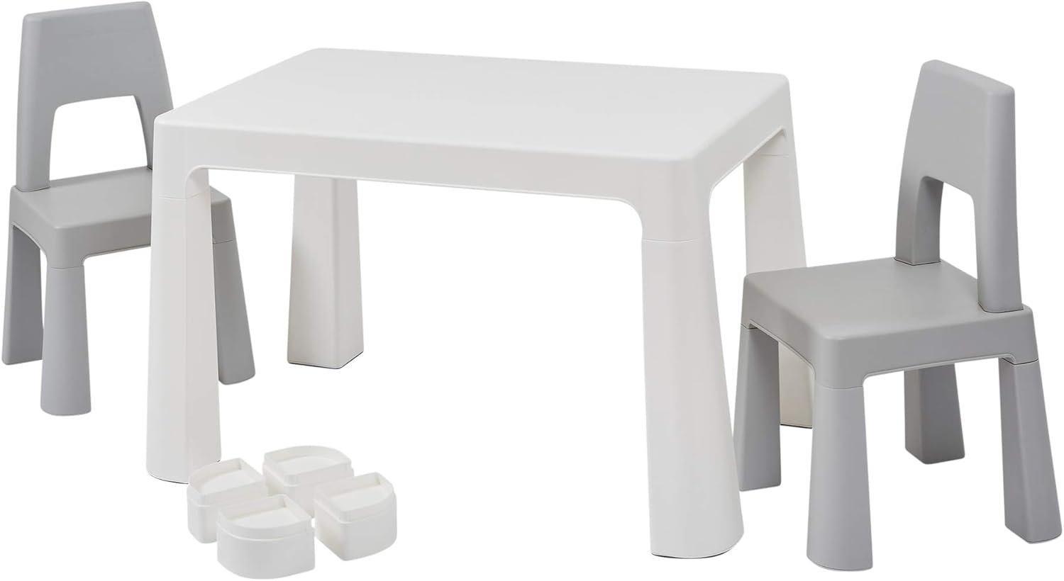 Liberty House Kids Adjustable Table & 2 Chairs White & Grey Set