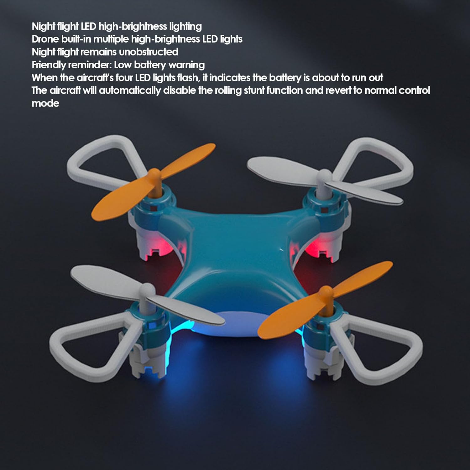 Mini RC Drone Quadcopter with Remote Control, LED Lights & Safety Protective Frame