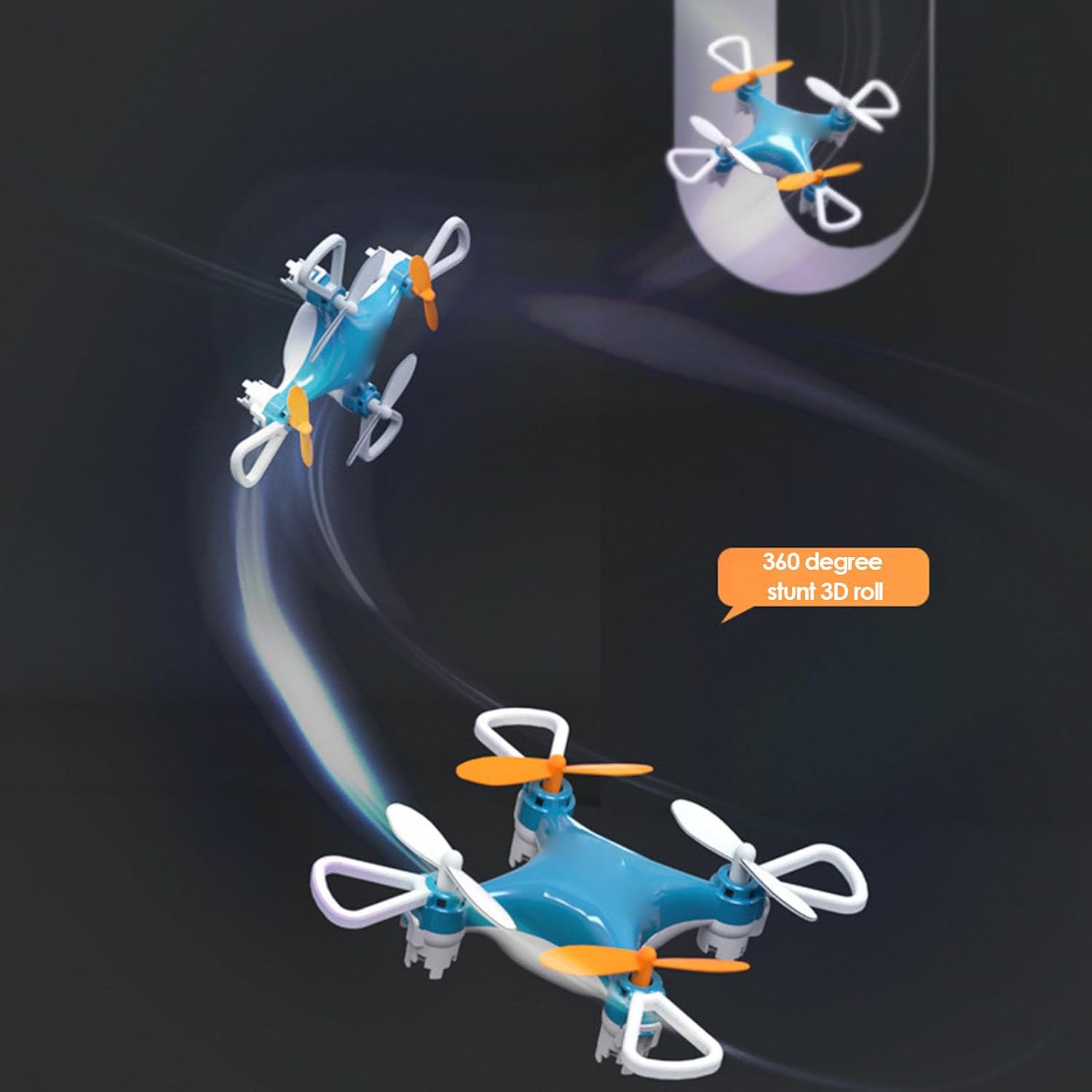 Mini RC Drone Quadcopter with Remote Control, LED Lights & Safety Protective Frame