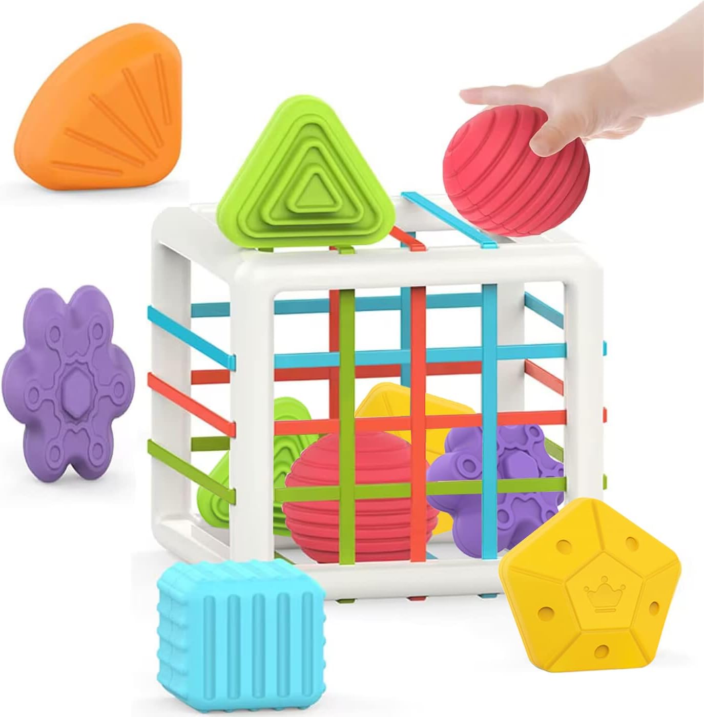 Montessori Colorful Shape Sorter Developmental Toy for Babies 6-18 Months