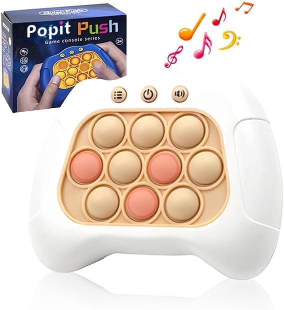Quick Push Bubbles Game Console Sensory Puzzle & Anti-Stress Fidget Toy for All Ages (White)