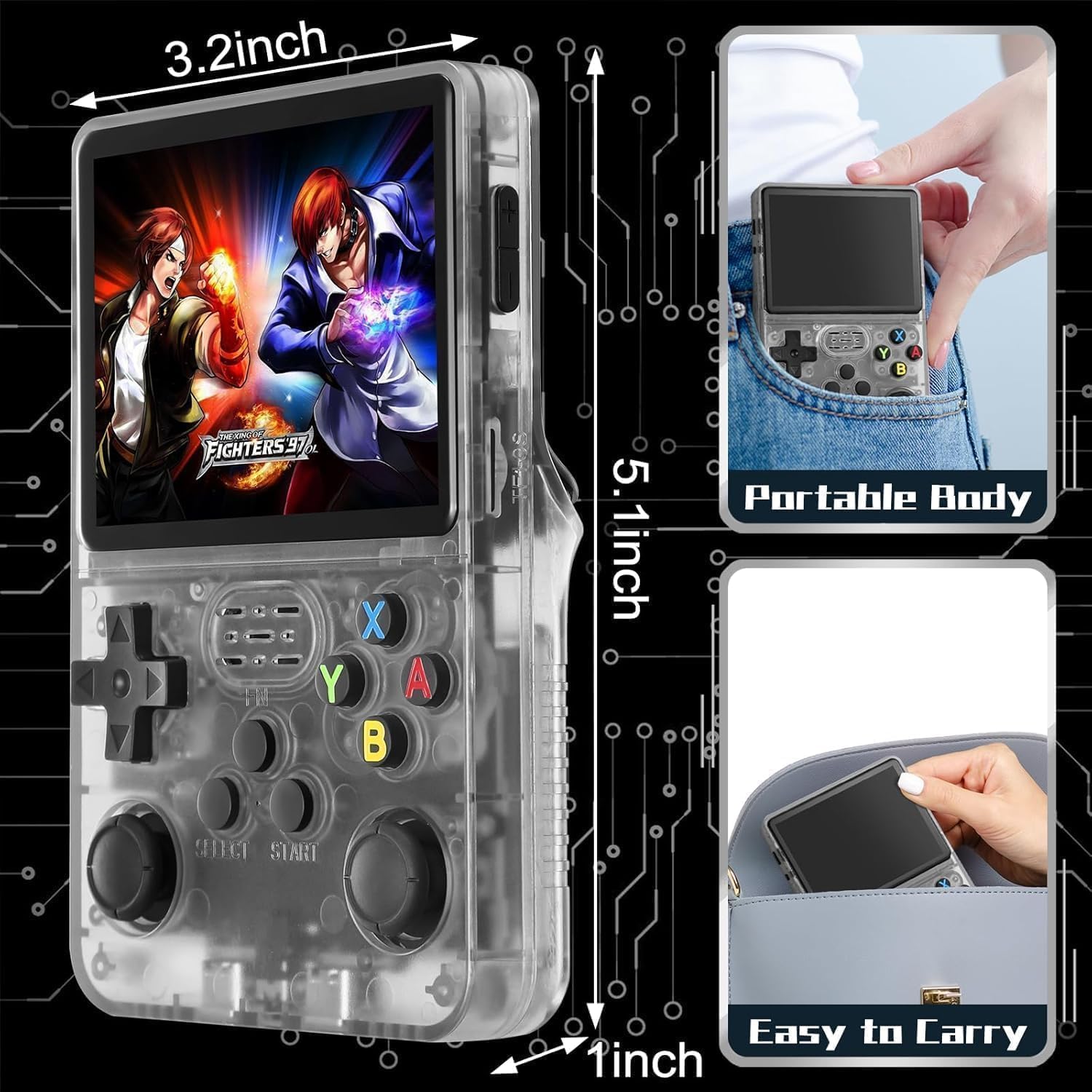 40,000+ R36S Retro Handheld Game Console, 128GB Retro Gaming Console with 30+ Mainstream Emulators