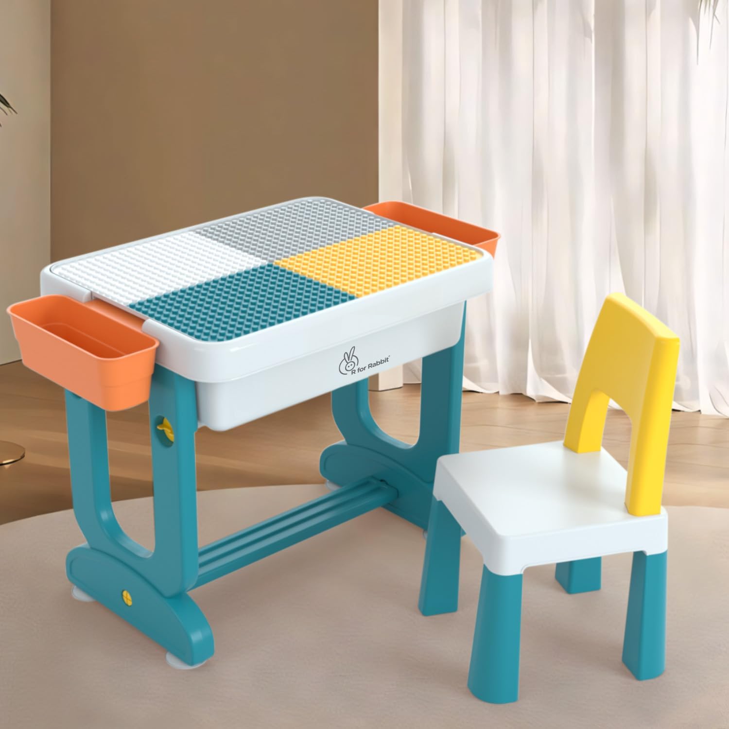 R for Rabbit Little Genius 4-in-1 Kids Study Table & Chair Ages 3-7
