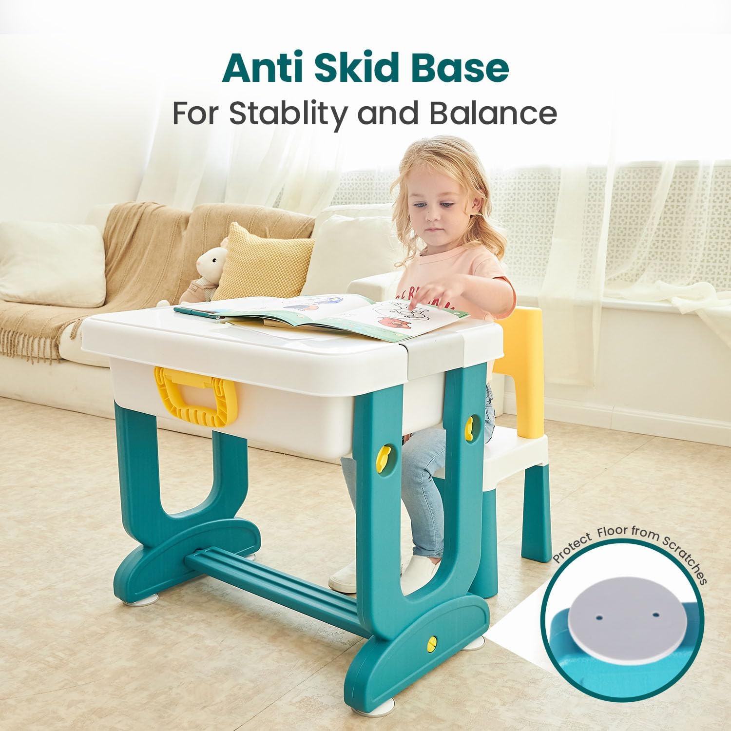 R for Rabbit Little Genius 4-in-1 Kids Study Table & Chair Ages 3-7