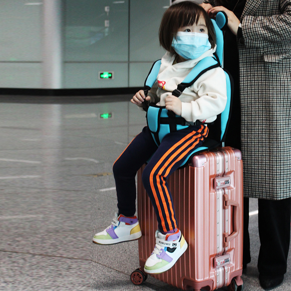 Saicheek Toddler Ride-On Travel Suitcase Baby Car Seat with Safety Rope & Travel Vest