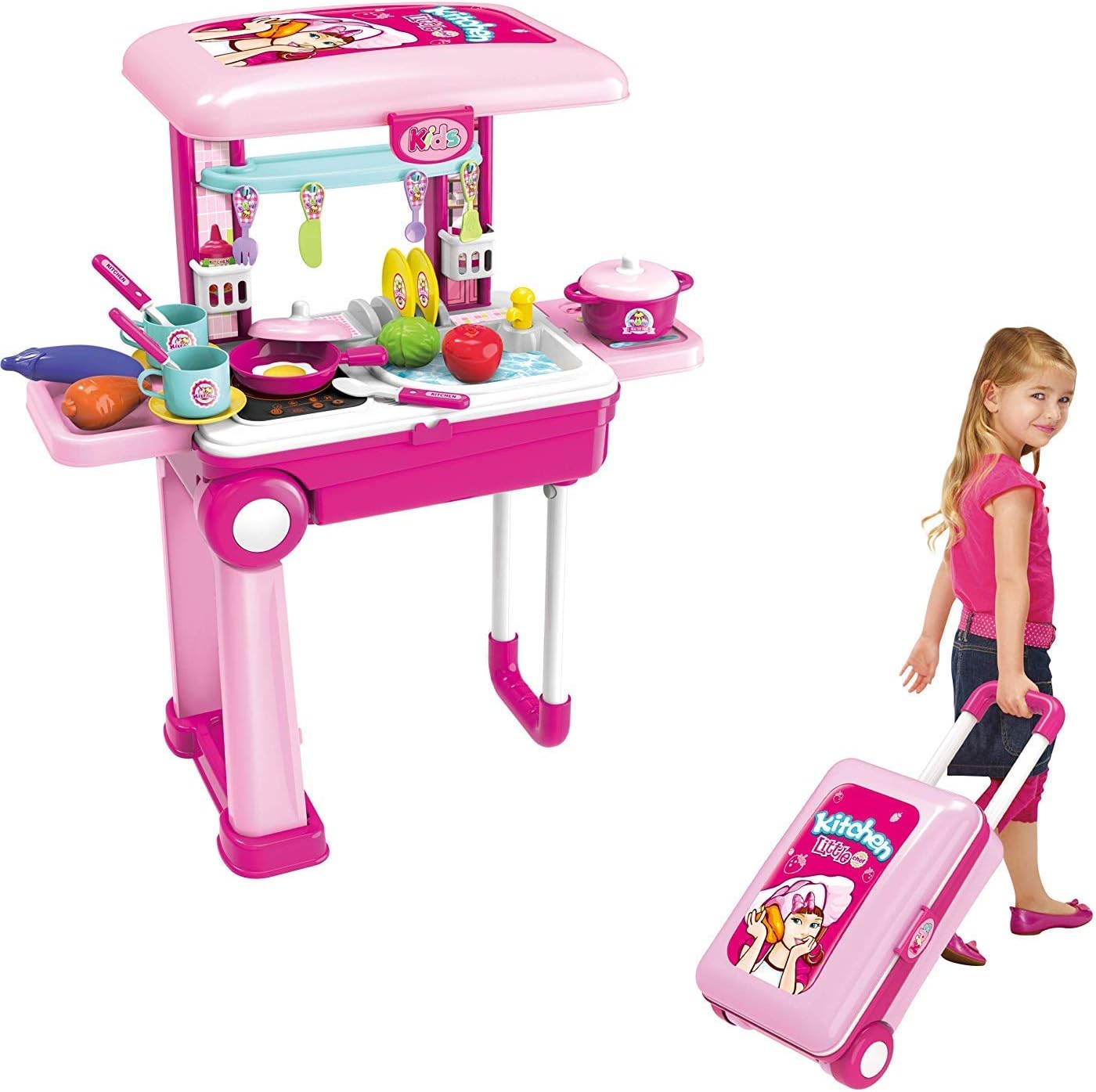 Smartcraft Little Chef Play Play Kitchen Toy Pink Cooking Toy for Girls