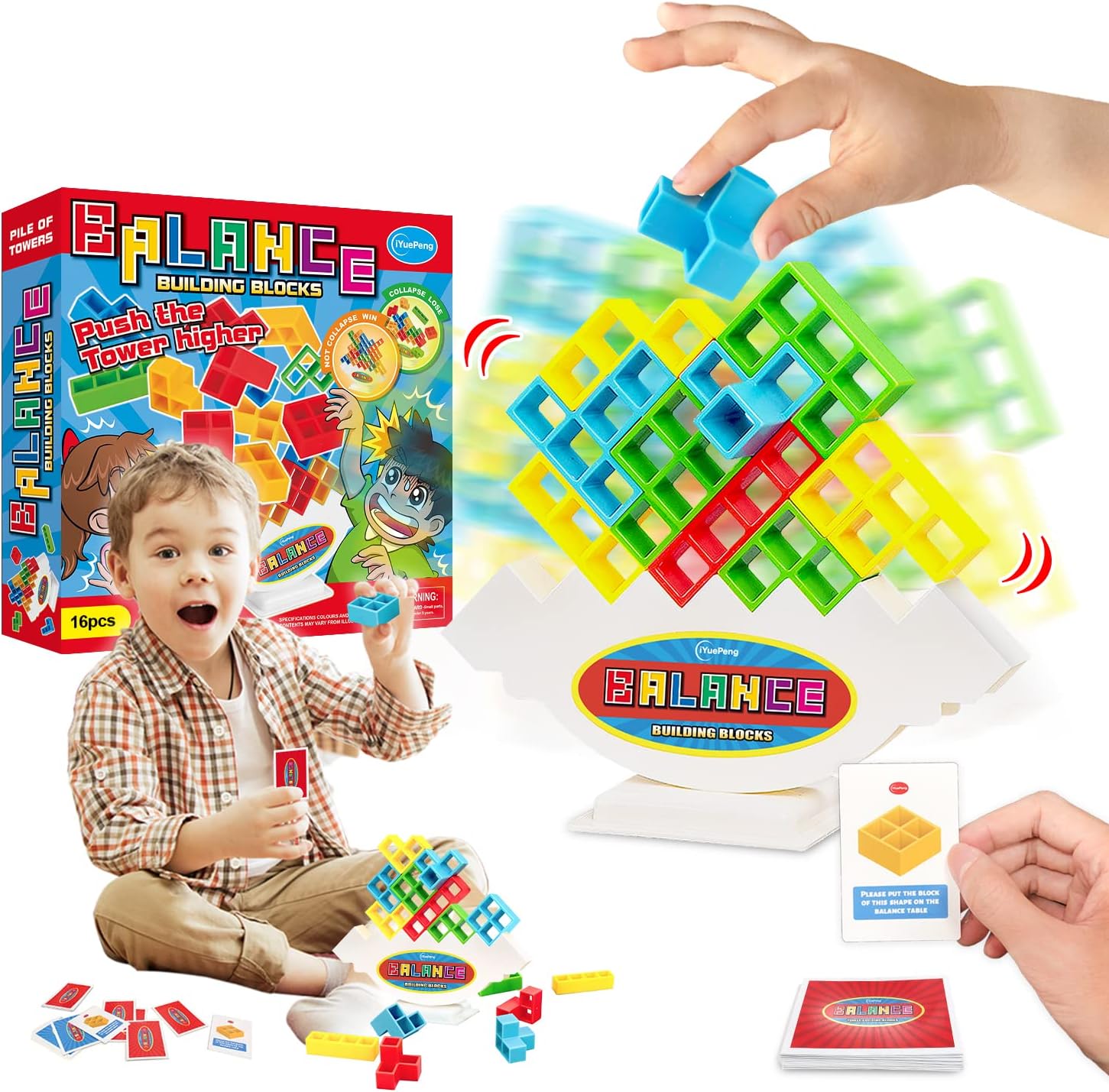 Tetris Balance Stacking Board Game for Kids & Adults Fun for Family & Travel