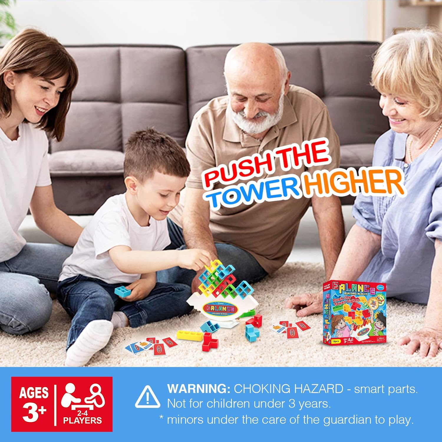 Tetris Balance Stacking Board Game for Kids & Adults Fun for Family & Travel
