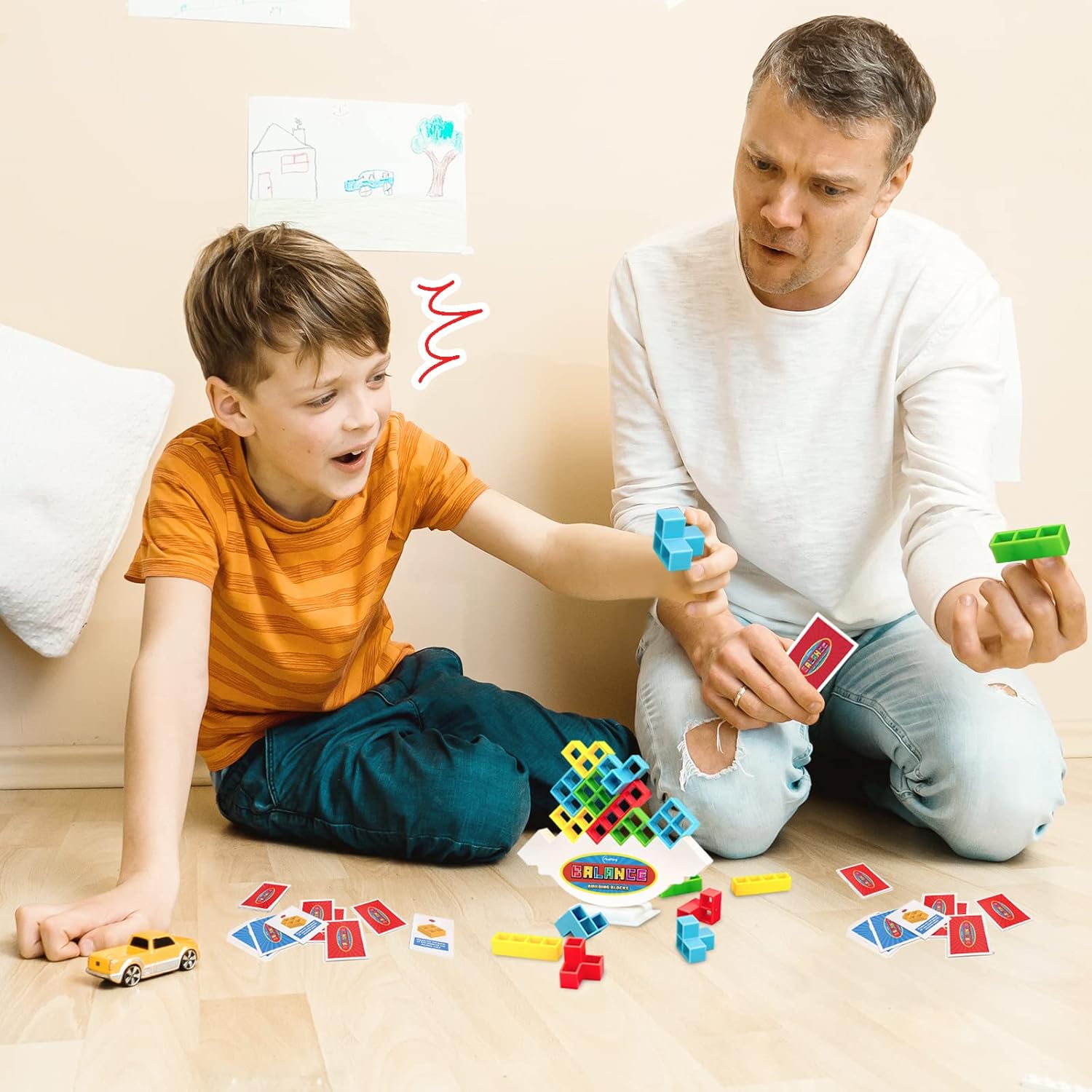 Tetris Balance Stacking Board Game for Kids & Adults Fun for Family & Travel