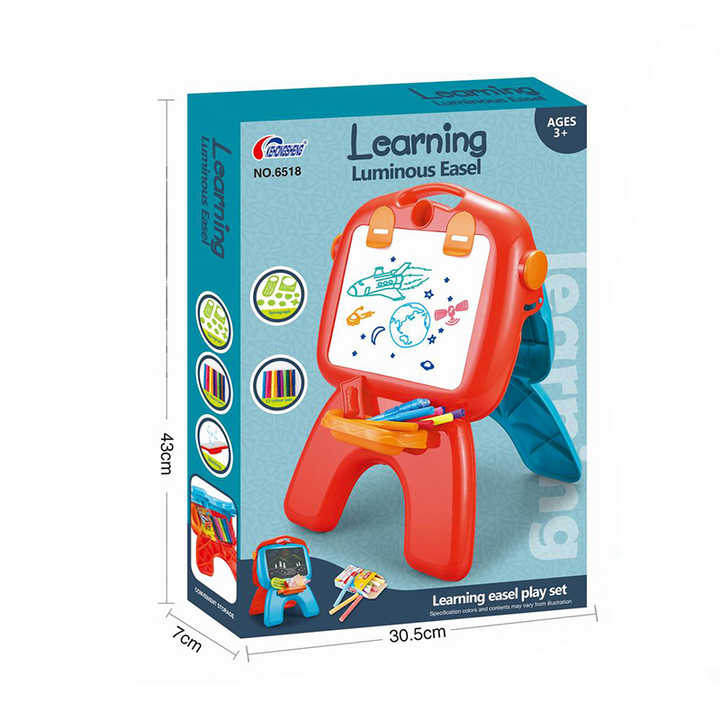 Two-Sided Luminous Learning Easel – Kids' Light-Up Drawing & Painting Board