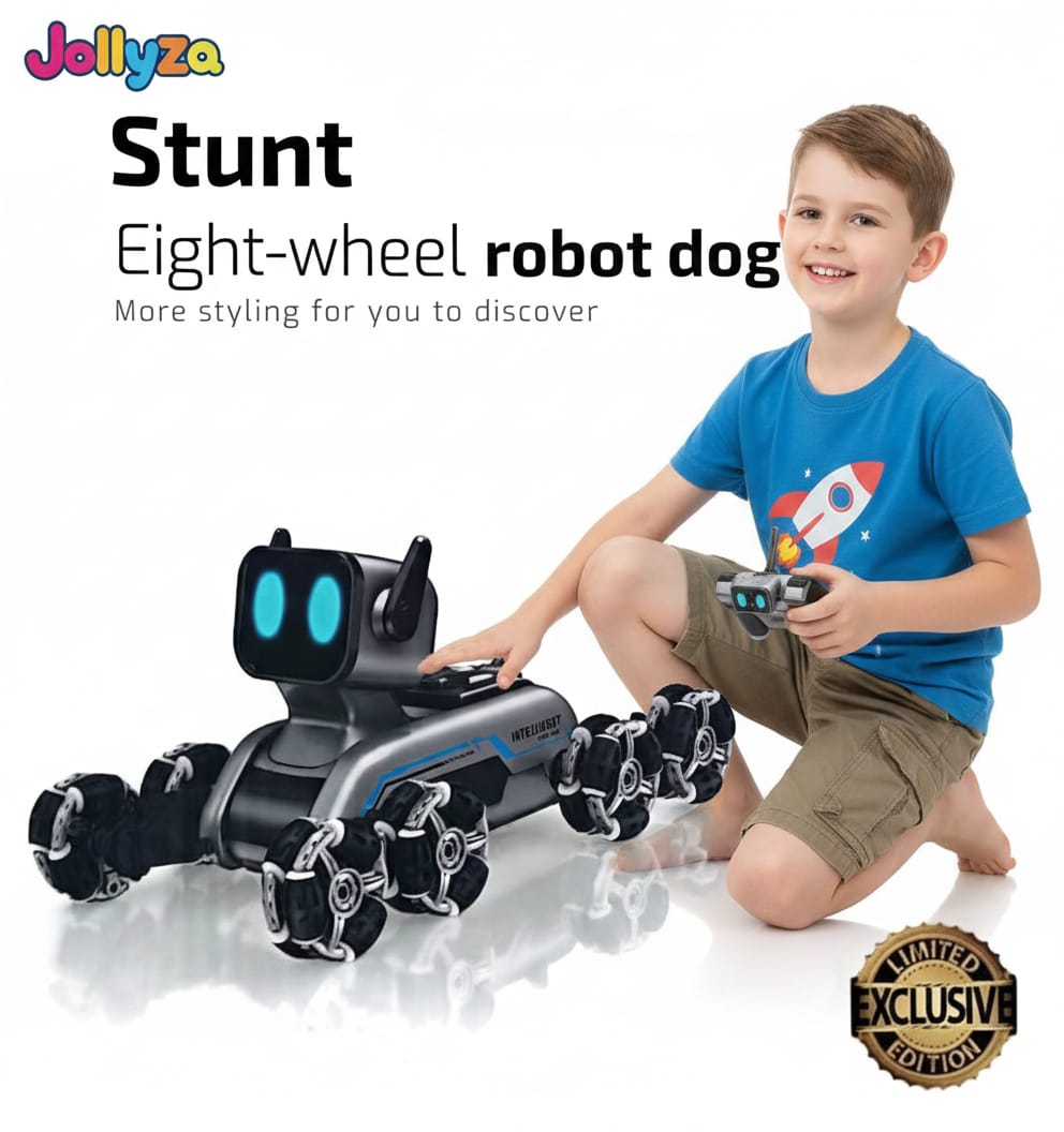 كلب آلي بثمانية عجلات، يعمل بجهاز تحكم عن بعد بتردد 204 جيجاهرتز