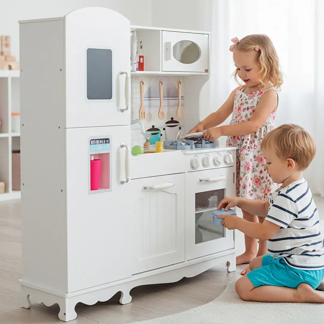 Wooden Kitchen Toy Playset for Kids 3 Years+