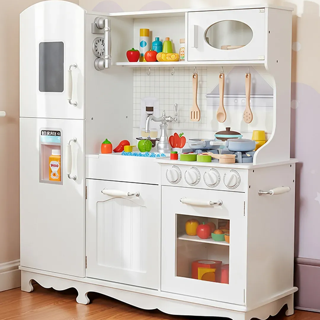Wooden Kitchen Toy Playset for Kids 3 Years+