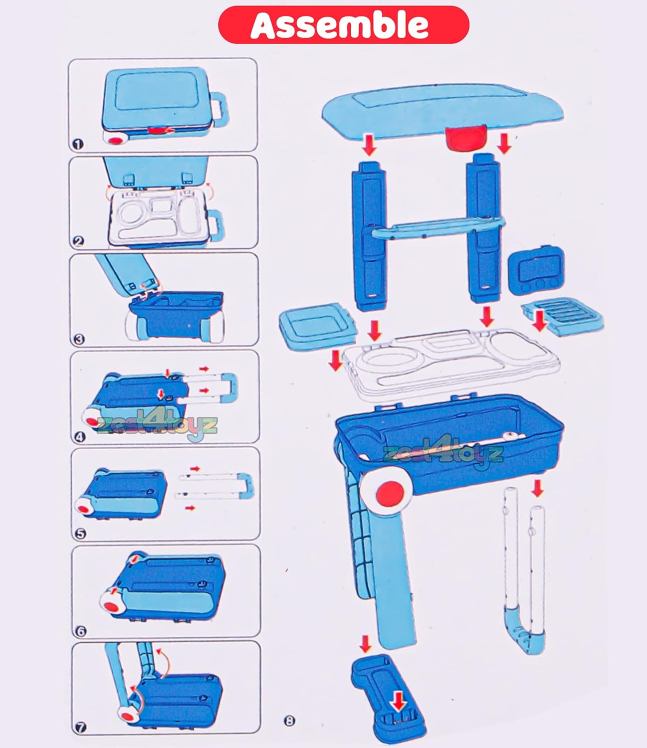Zest 4 Toyz Doctor Role Play Set with Suitcase Pretend Medical Kit for Kids