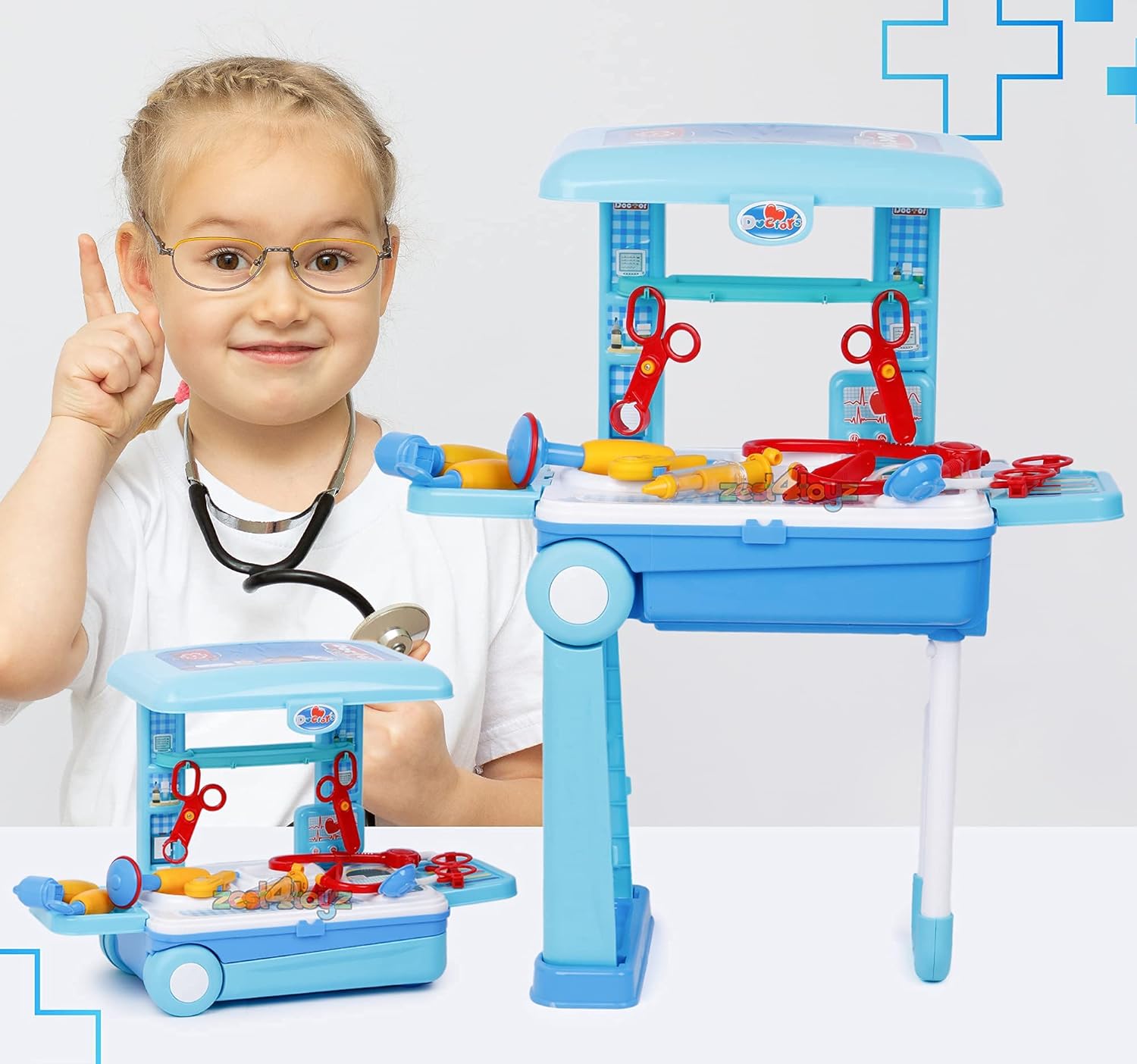 Zest 4 Toyz Doctor Role Play Set with Suitcase Pretend Medical Kit for Kids