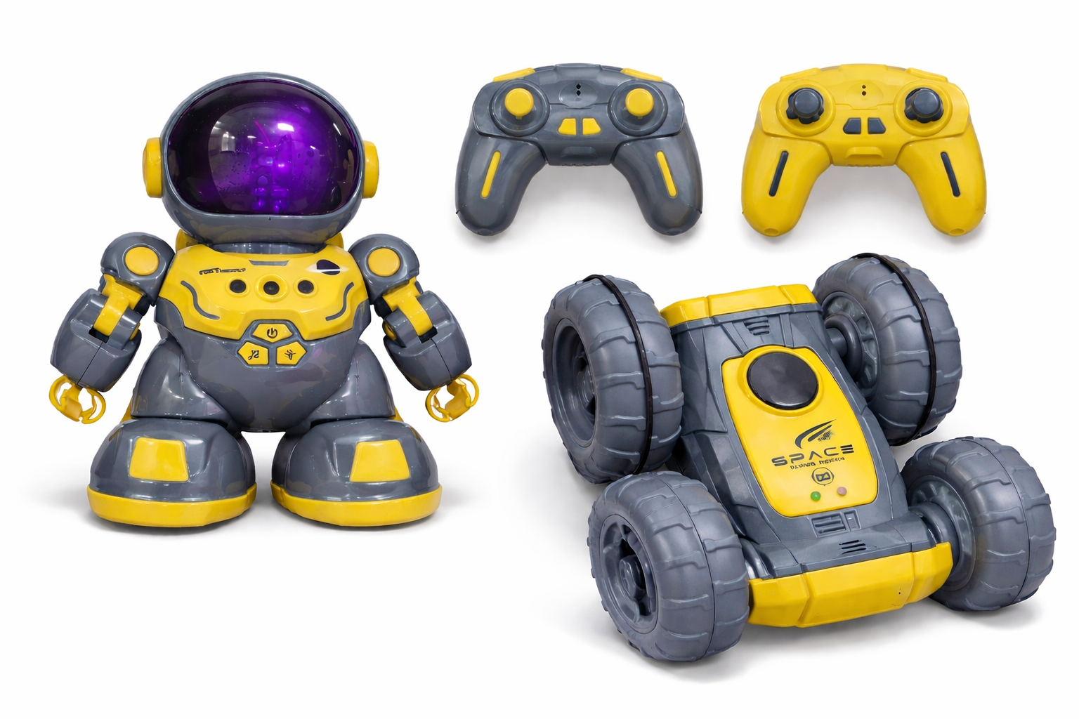 2-In-1 RC Space Robot & Stunt Car – Action Combo Series