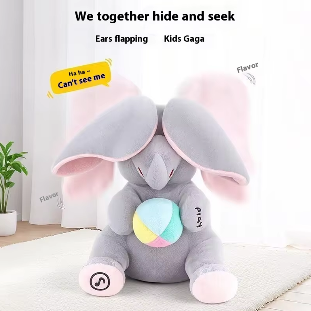 Adorable Hide and Seek Elephant Plush with Music Interactive & Fun