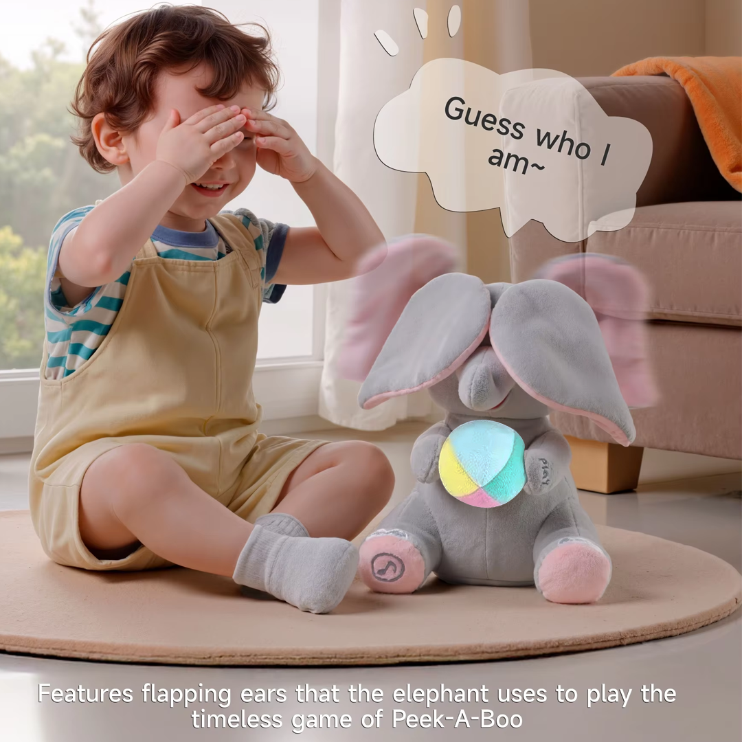 Adorable Hide and Seek Elephant Plush with Music Interactive & Fun