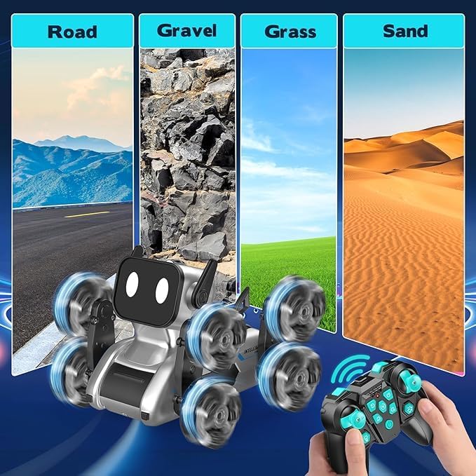 كلب آلي بثمانية عجلات، يعمل بجهاز تحكم عن بعد بتردد 204 جيجاهرتز