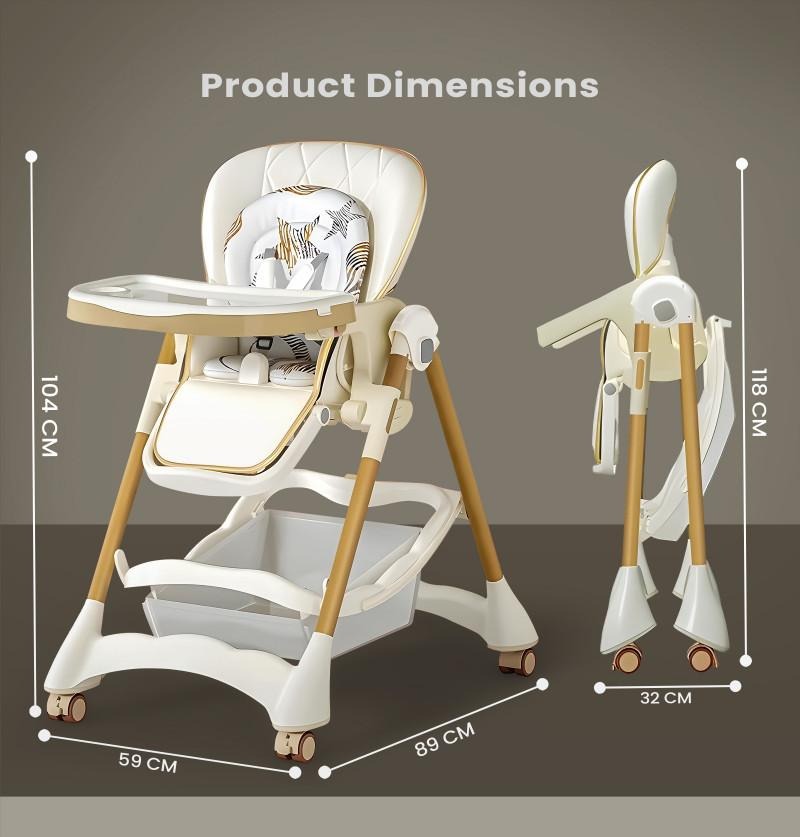 Multifunction 3-in-1 Foldable Baby High Chair Dining, Swing, and Feeding Seat