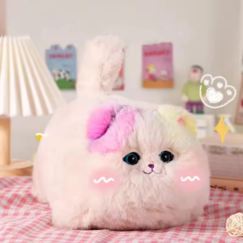 Jollyza© Realistic Plush Electric Cuddle Cat Toy with Talking Tail Wagging & Blinking Eyes