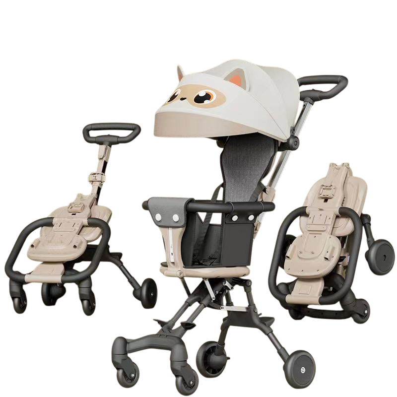 Jollyza Lightweight Foldable Baby Stroller 360° Swivel Black