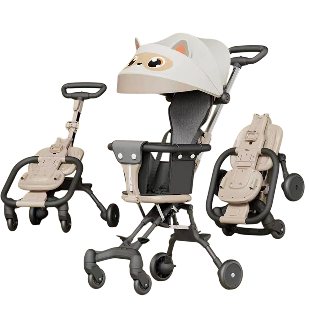 Jollyza Lightweight Foldable Baby Stroller 360° Swivel Black