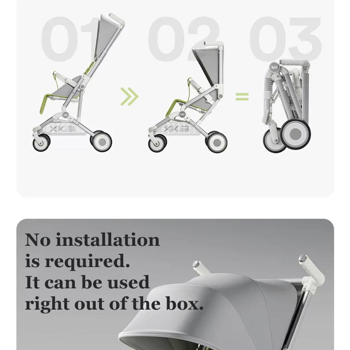 Jollyza Premium Quality Baby Pocket Stroller Safe, Comfortable & Stylish