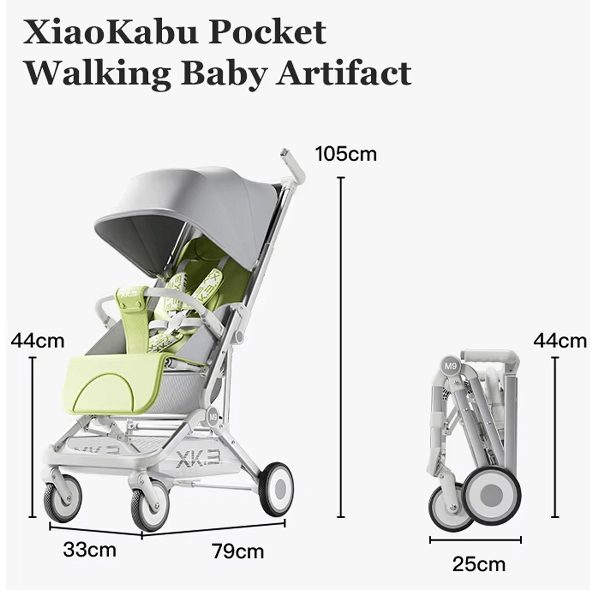 Jollyza Premium Quality Baby Pocket Stroller Safe, Comfortable & Stylish