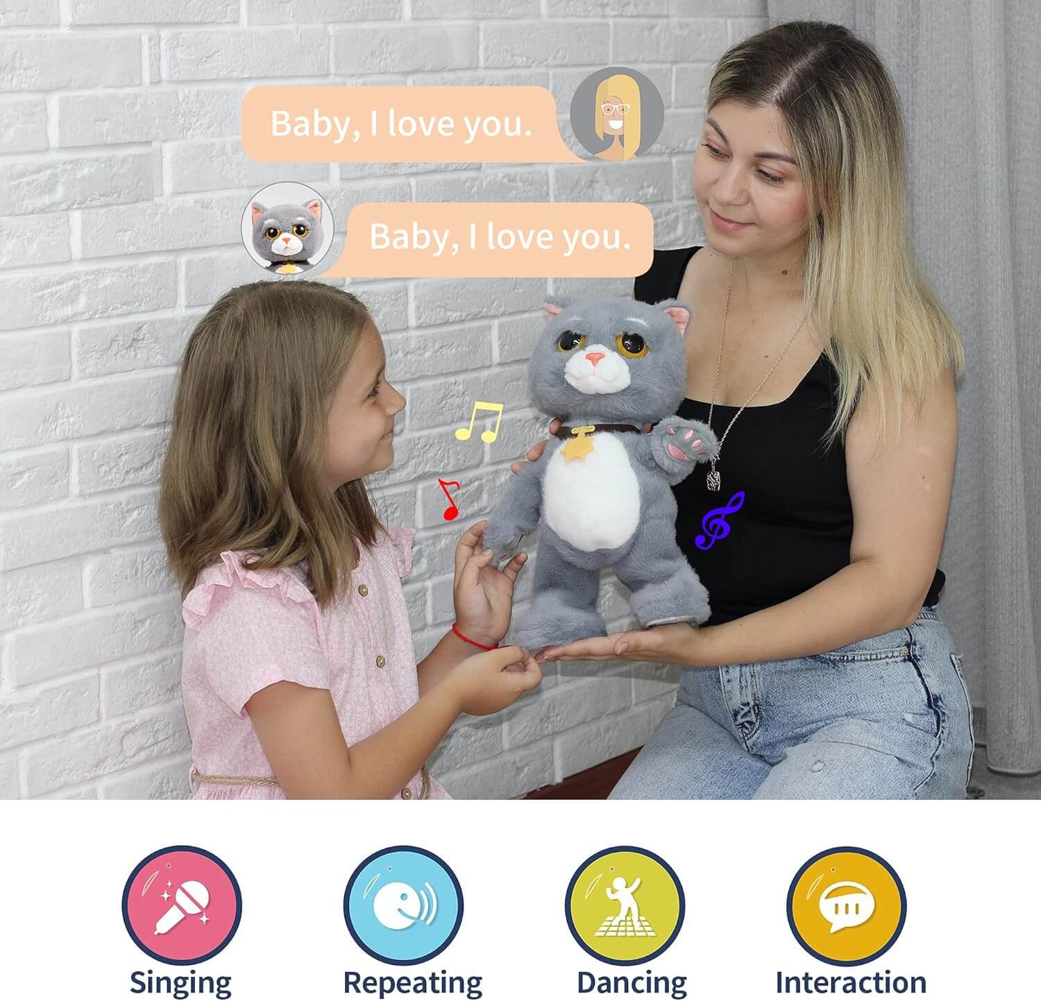 Jollyza Interactive Singing & Dancing Cat Musical Toy for Babies & Toddlers