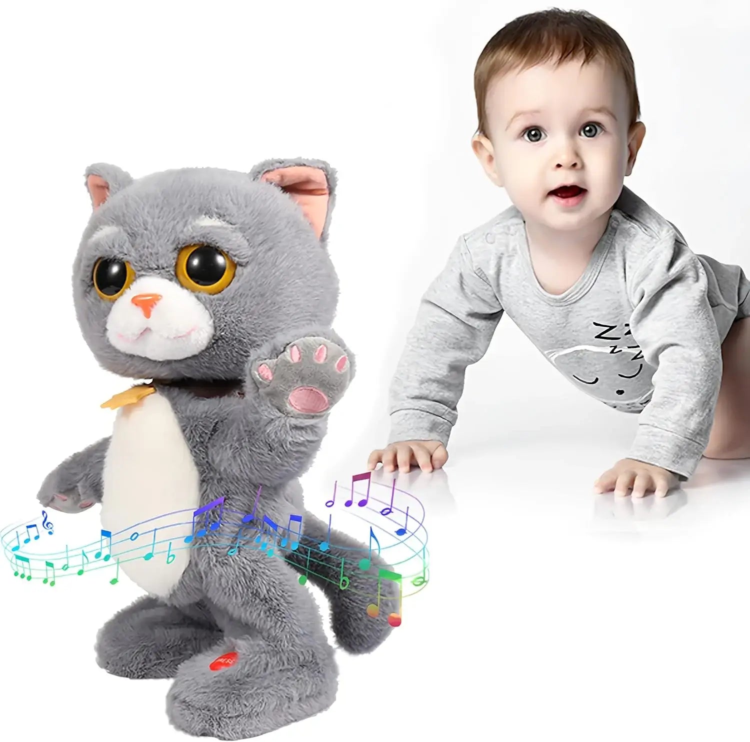 Jollyza Interactive Singing & Dancing Cat Musical Toy for Babies & Toddlers