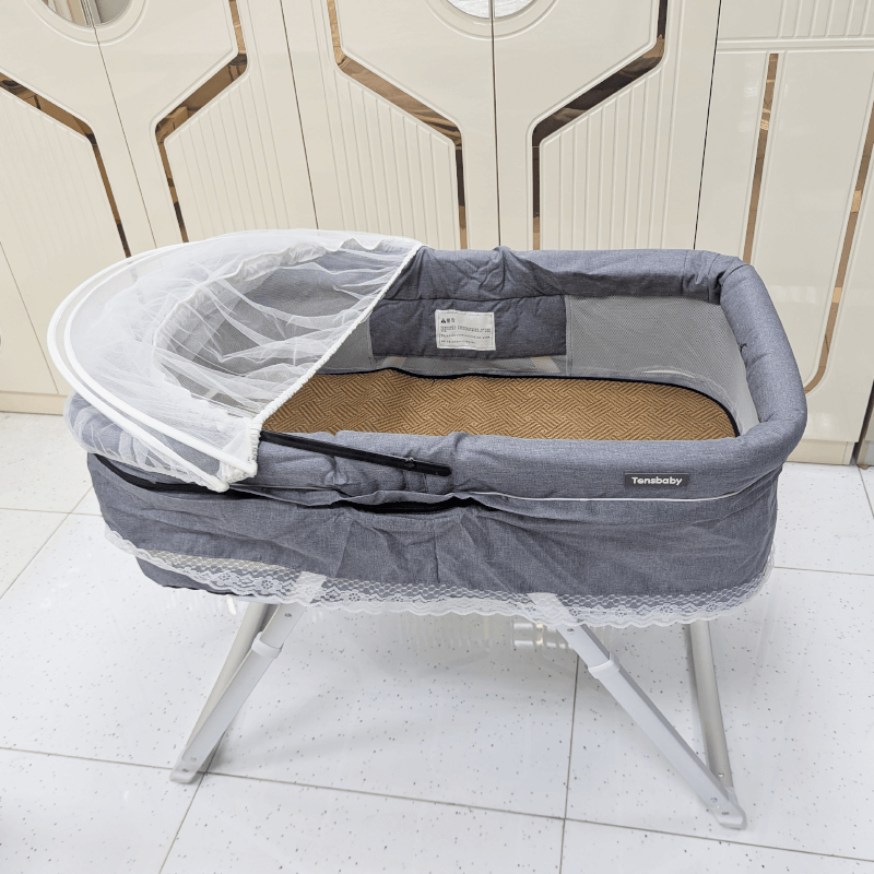 Compact & Foldable Baby Cot with Mosquito Net + Washable Mattress