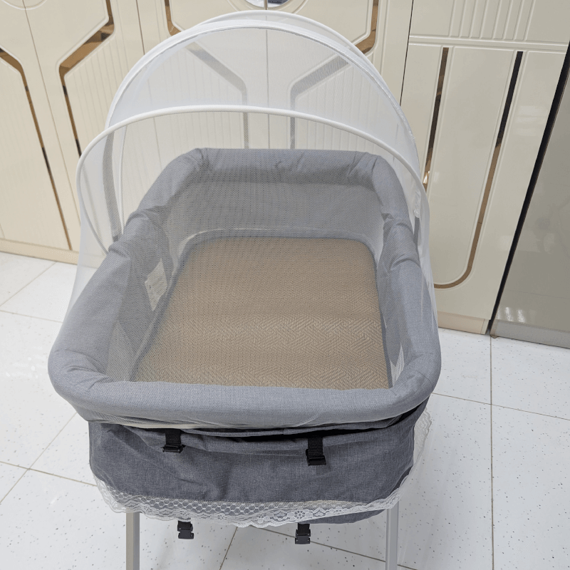 Compact & Foldable Baby Cot with Mosquito Net + Washable Mattress