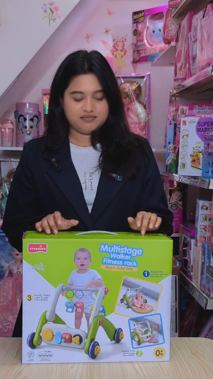 Multistage Baby Activity Walker & Fitness Rack – Interactive Learning Walker with Toys