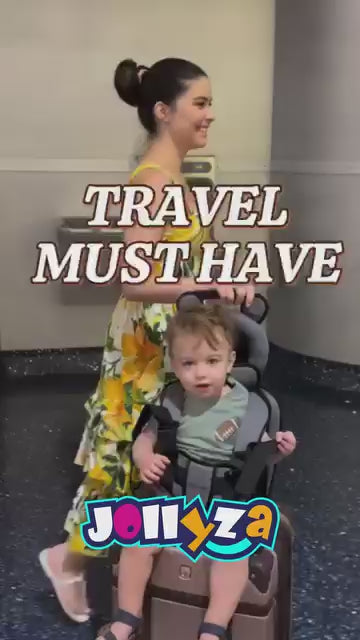 Saicheek Toddler Ride-On Travel Suitcase Baby Car Seat with Safety Rope & Travel Vest Blue