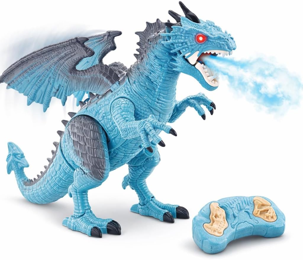 Liberty Imports Dino Planet Remote Control RC Walking Dinosaur Toy with Shaking Head, Light Up Eyes and Sounds (Fire Dragon)